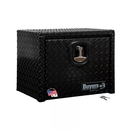 Buyers Products 14 in x 12 in x 18 in Black Diamond Tread Aluminum Truck Box Underbody Truck Tool Boxes