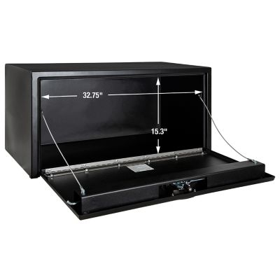 Image showing  18 in. x 18 in. x 36 in. Textured Matte Black Steel Underbody Truck Box with 3-Point Latch