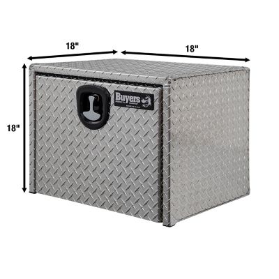 Image showing  18 x 18 x 18in. Diamond Tread Aluminum Underbody Truck Toolbox with 3-Point Latch