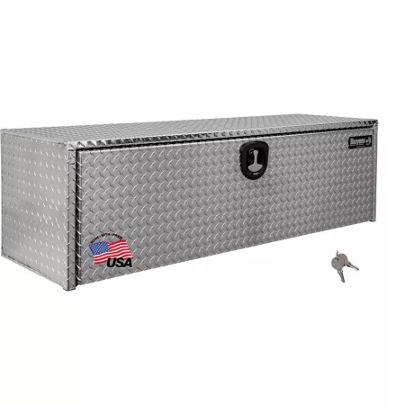 Buyers Products 18 in x 18 in x 48 in Diamond Tread Aluminum Underbody Truck Tool Box with 3-Point Latch Underbody Truck Tool Boxes