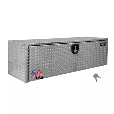 Buyers Products Diamond Tread Aluminum Underbody Truck Box with 3 Points Latch 1735120 Underbody Truck Tool Boxes