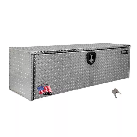 Buyers Products Diamond Tread Aluminum Underbody Truck Box with 3 Points Latch 1735140 Underbody Truck Tool Boxes