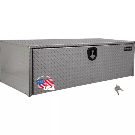 Buyers Products Diamond Tread Aluminum Underbody Truck Box with 3 Points Latch 1735145 Underbody Truck Tool Boxes