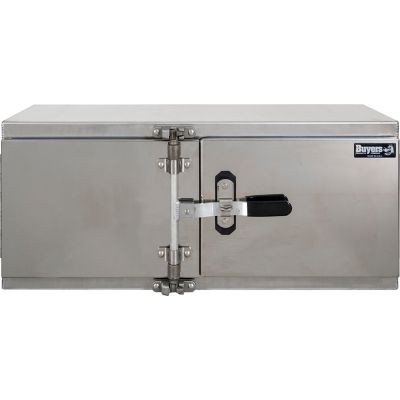 Image showing 1 th Buyers Products 18 x 18 x 48in. Smooth Aluminum Barn Door Underbody Truck Tool Box with Cam Lock