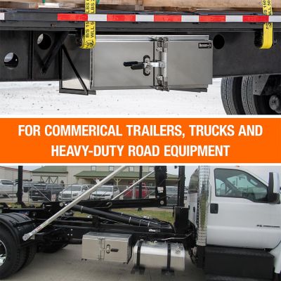 Image showing 4 th Buyers Products 18 x 18 x 48in. Smooth Aluminum Barn Door Underbody Truck Tool Box with Cam Lock