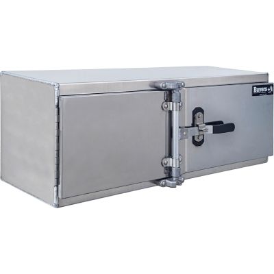 Buyers Products 18x18x48 Inch Smooth Aluminum Barn Door Underbody Truck Tool Box with Stainless Steel Doors and Cam Lock