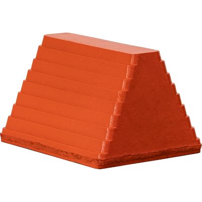 Image showing  10 in. x 8 in. x 6 in. Orange Heavy-Duty Rubber Wheel Chock with Recessed Chain Eye