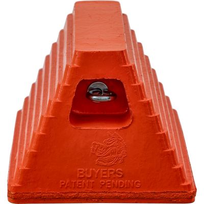 Image showing  10 in. x 8 in. x 6 in. Orange Heavy-Duty Rubber Wheel Chock with Recessed Chain Eye
