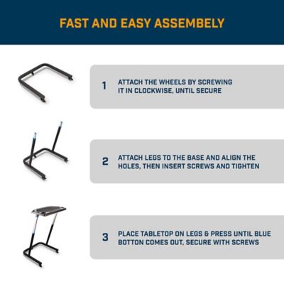 Image showing 5 th Alpcour Adjustable Bike Trainer Fitness Desk - Non-Slip Surface Gadget Slots and Lockable Wheels