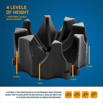 Image showing  Bike Trainer 4-Tier Riser Block - Anti-Skid Natural Ride Position Extender