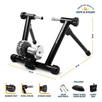 Image showing  Indoor Fluid Bike Trainer Stand - Portable Stainless Steel Dual-Lock System