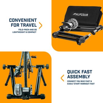 Image showing  Indoor Fluid Bike Trainer Stand - Portable Stainless Steel Dual-Lock System