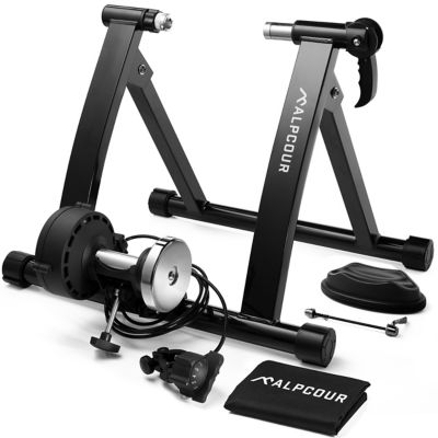 Alpcour Indoor Magnetic Bike Trainer Stand - Stainless Steel 6 Resistance Settings