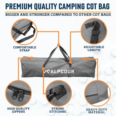 Image showing  Heavy Duty Polyester Bag for Camping Cots and Chairs, Grey
