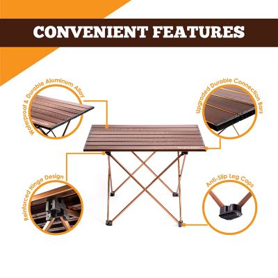 Image showing  Compact Folding Camping Table - Lightweight Aluminum Portable Side Table