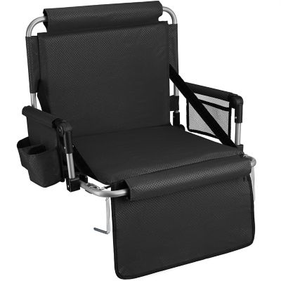 Alpcour Foldable Stadium Seat - Padded Chair with Backrest Armrest Pockets & Cup Holder