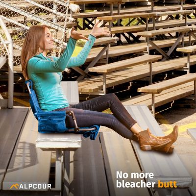 Image showing 8 th Alpcour Foldable Stadium Seat - Padded Chair with Backrest Armrest Pockets & Cup Holder