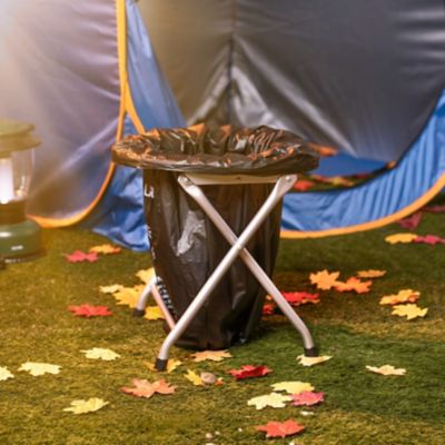 Image showing 6 th Alpcour Portable Toilet Seat - Compact Indoor & Outdoor Commode with Bag Hooks Travel Bag & Stainless-Steel Frame