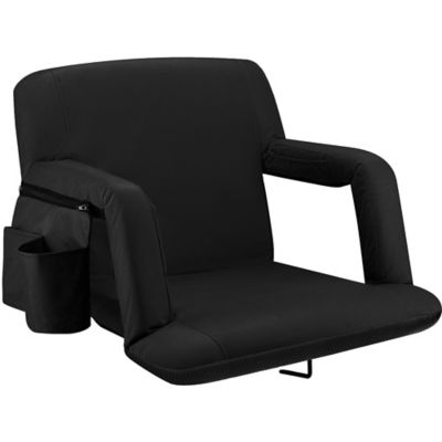 Image showing  Reclining Stadium Seat - Waterproof Chair with Extra Thick Padding Wide Back Support Bleacher Hook and Multiple Pockets