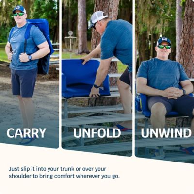 Image showing  Reclining Stadium Seat - Waterproof Chair with Extra Thick Padding Wide Back Support Bleacher Hook and Multiple Pockets