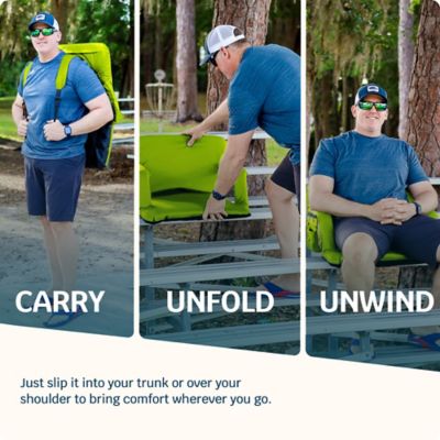 Image showing  Reclining Stadium Seat - Waterproof Chair with Extra Thick Padding Wide Back Support Bleacher Hook and Multiple Pockets