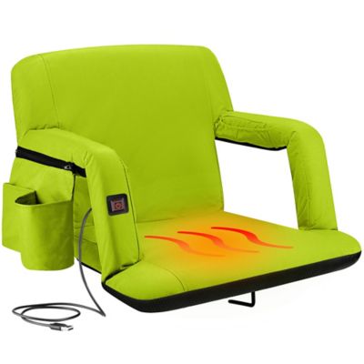 Image showing  Reclining Waterproof Heated Stadium Seat with Extra Padding, Wide Back Support, Bleacher Hook and Multiple Pockets