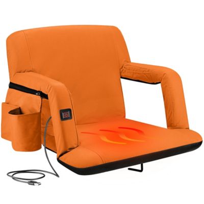 Alpcour Reclining Heated Stadium Seat - Waterproof Chair with Extra Padding Wide Back Support Bleacher Hook Multiple Pockets
