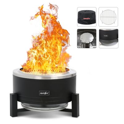 HeatMaxx 22 in. Smokeless Wood/Pellet Burning Fire Pit, Low Smoke Bonfire Fire Pit