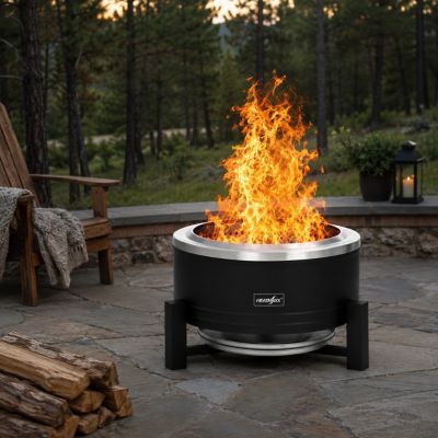 Image showing  22 in. Smokeless Wood/Pellet Burning Fire Pit, Low Smoke Bonfire Fire Pit