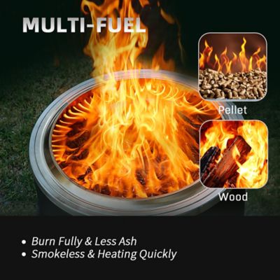 Image showing  22 in. Smokeless Wood/Pellet Burning Fire Pit, Low Smoke Bonfire Fire Pit