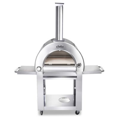 Image showing  22 in. Outdoor Propane Gas Pizza Oven with Cart in Stainless Steel