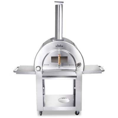 Image showing  22 in. Outdoor Propane Gas Pizza Oven with Cart in Stainless Steel