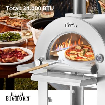 Image showing 6 th BIG HORN 22 in. Outdoor Propane Gas Pizza Oven with Cart in Stainless Steel