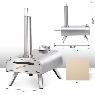 Image showing  16 in. Stainless Steel Pellet Pizza Oven
