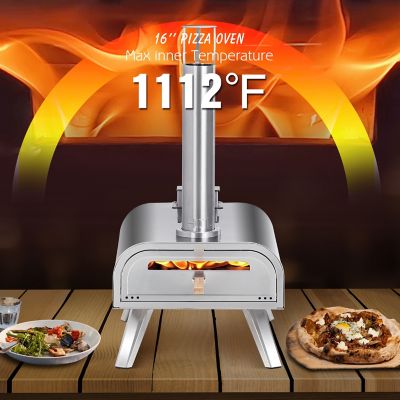 Image showing  16 in. Stainless Steel Pellet Pizza Oven