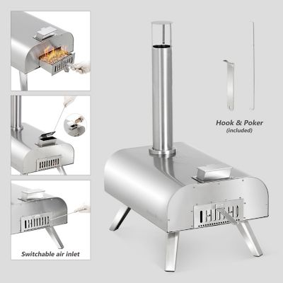 Image showing  16 in. Stainless Steel Pellet Pizza Oven
