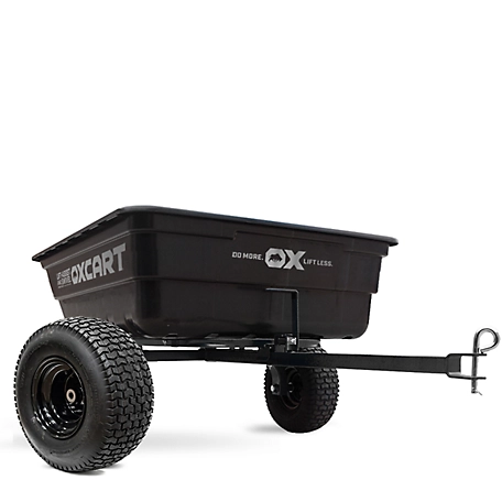 OxCart Stockman 15 cu. ft. to 17 cu. ft. Lift-Assist and Swivel ATV Dump Cart with 18 in. Run-Flat ATV-Grade Tires