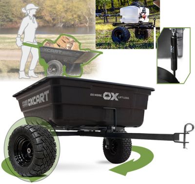 OxCart Stockman 15 - 17 cu. Ft. Lift-Assist and Swivel Dump Cart w ATV-Grade Super MAG Tires