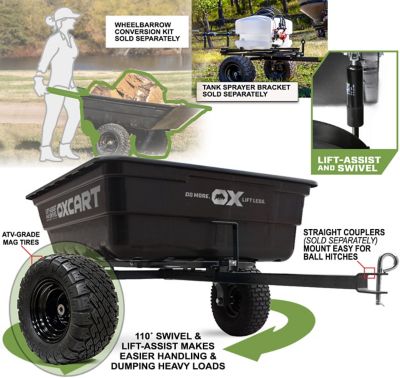 Image showing  Stockman 15 - 17 cu. ft. Lift-Assist and Swivel Dump Cart w ATV-Grade Super MAG Tires