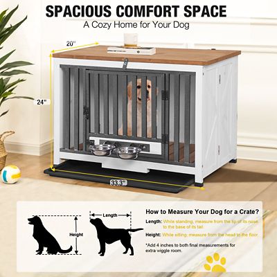 Image showing 5 th Aivituvin AIR100 Wooden Dog Crate with Folding Design, Strong Iron Frame