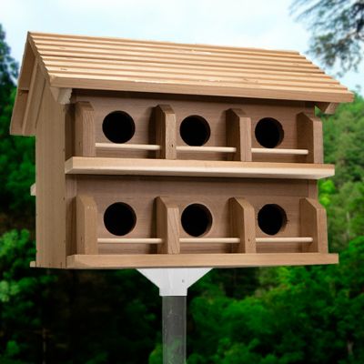 Heath Cedar Purple Martin House, Round Entrance Holes, 19 in. x 15.5 in. x 15.25 in.