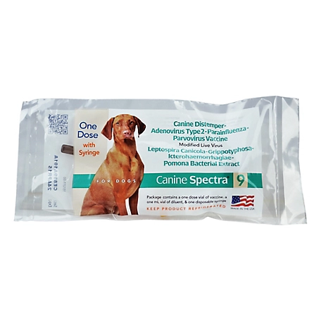 Spectra Canine 9 Dog Vaccine with Syringe, 1 Dose