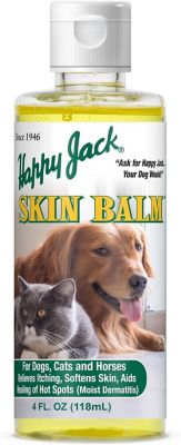 Happy Jack Skin Balm Hot Spot & Itchy Skin Relief for Dogs, Horses, Cats (4oz) Relieves Itching, Scratching & Gnawing