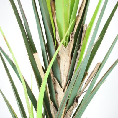 Image showing  36 in. Artificial Green Agave Plant in a Black Matte Planter Pot