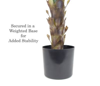 Image showing  36 in. Artificial Green Agave Plant in a Black Matte Planter Pot