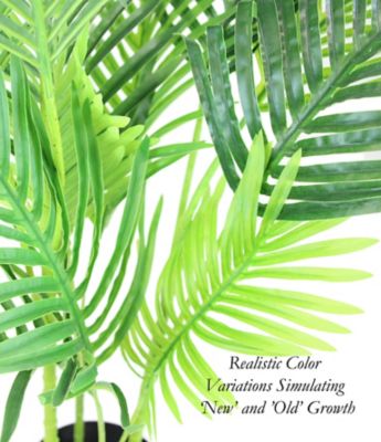 Image showing  42 in. Artificial Green Areca Palm in a Black Matte Planter Pot