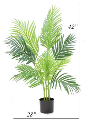 Image showing  42 in. Artificial Green Areca Palm in a Black Matte Planter Pot