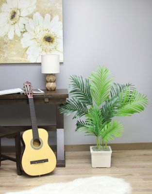 Image showing  42 in. Artificial Green Areca Palm in a Black Matte Planter Pot