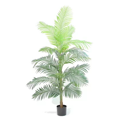 The Mod Greenhouse 72" Artificial Green Areca Palm Tree in Matte Black Planter Artificial Plants & Flowers