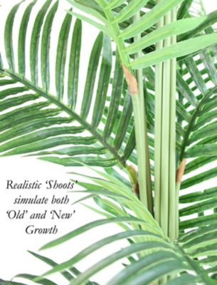 Image showing  72 in. Artificial Green Areca Palm in a Black Matte Planter Pot